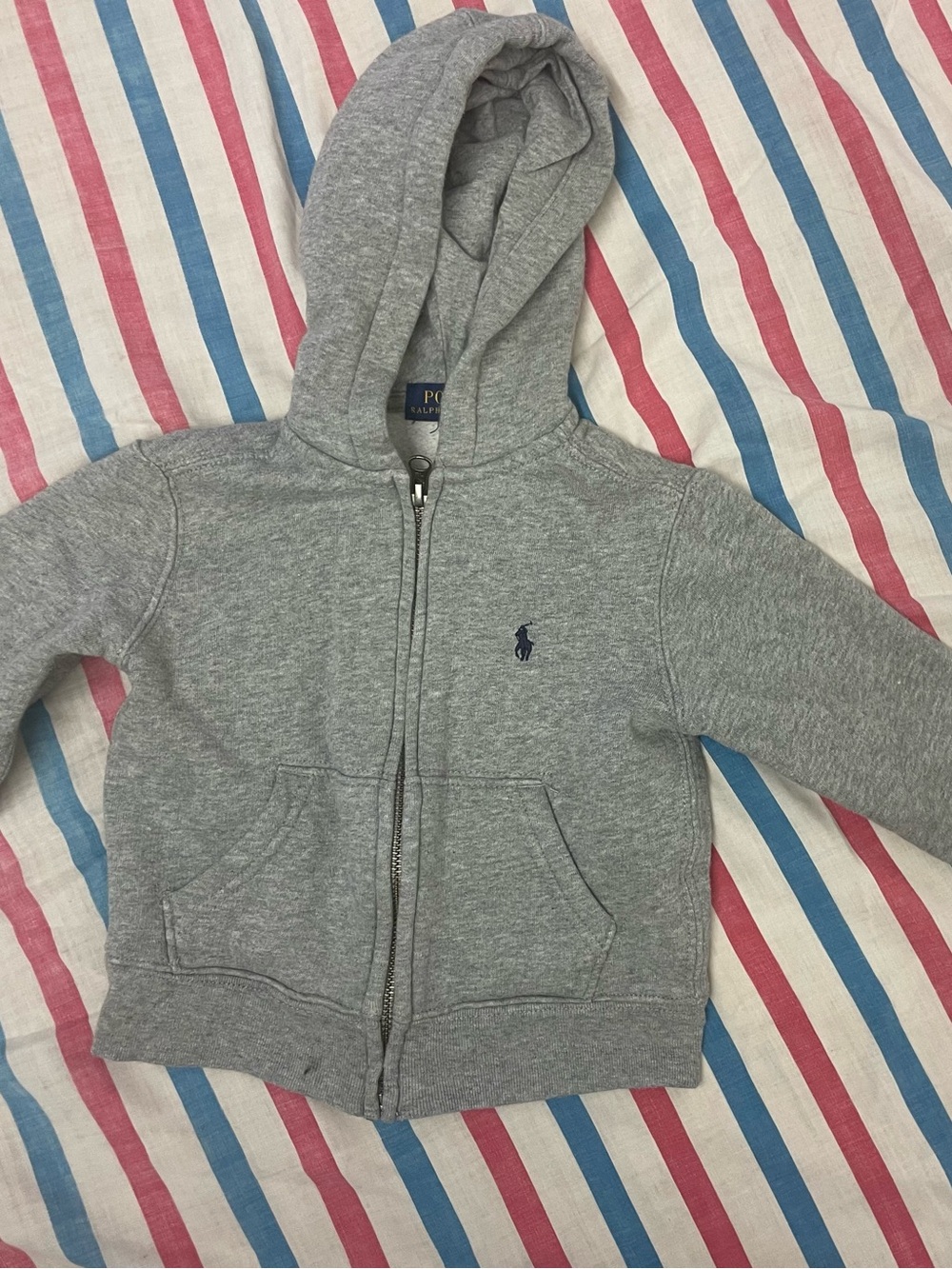 Polo by Ralph Lauren Gray Hoodie Zip-Up for Kids 3T